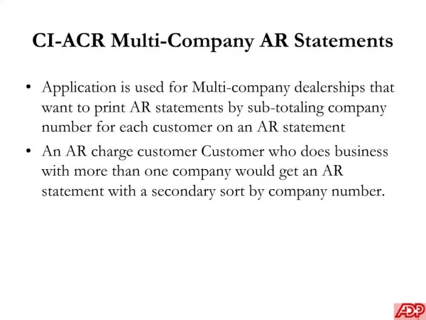 CI-ACR Multi-Company AR Statements