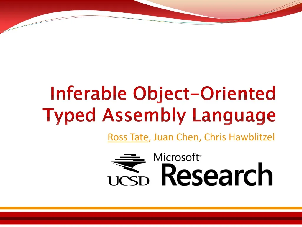 inferable object oriented typed assembly language