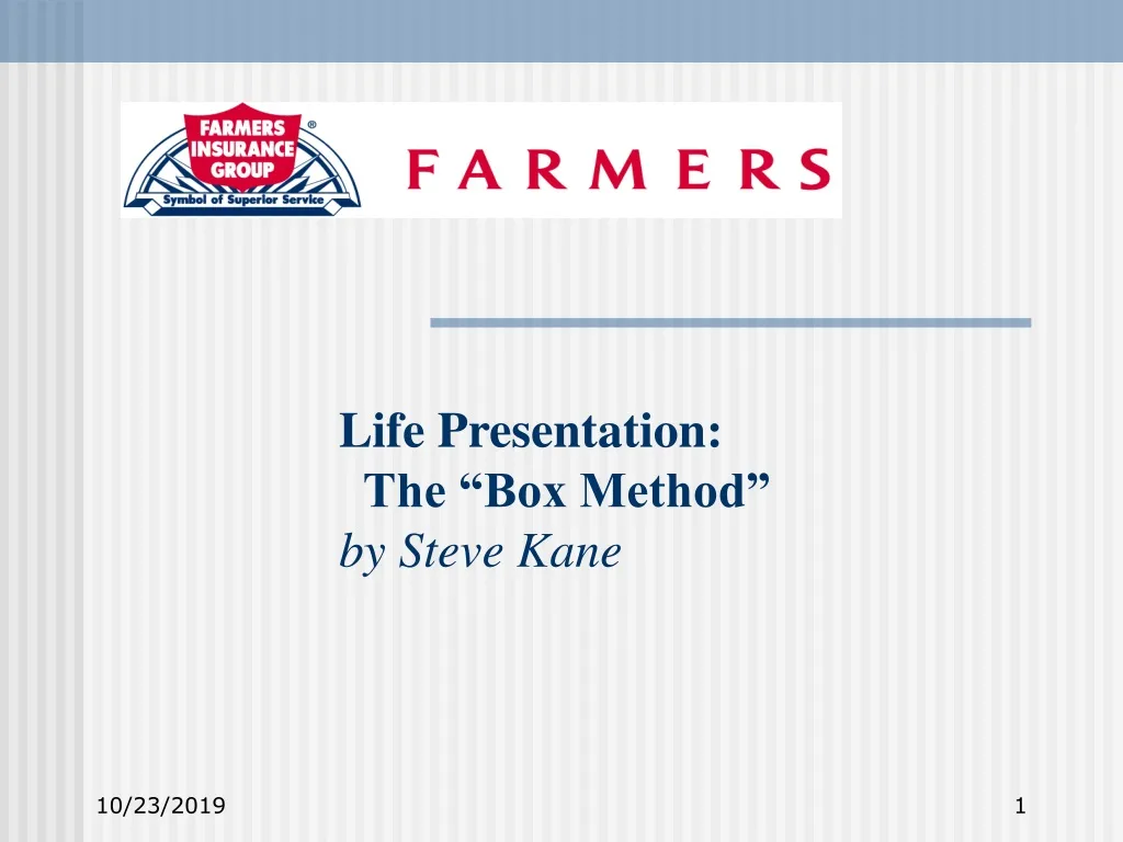 life presentation the box method by steve kane