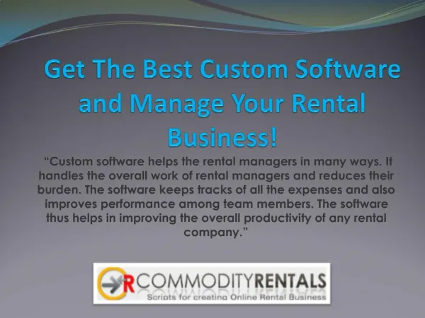 Custom Software - How Can It Be Helpful To Rental Managers?