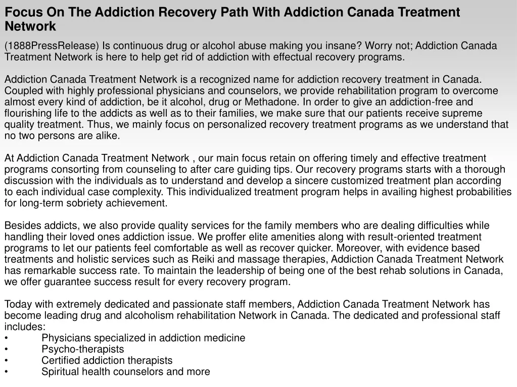 focus on the addiction recovery path with
