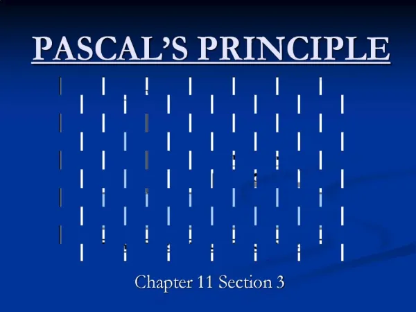 PASCAL S PRINCIPLE