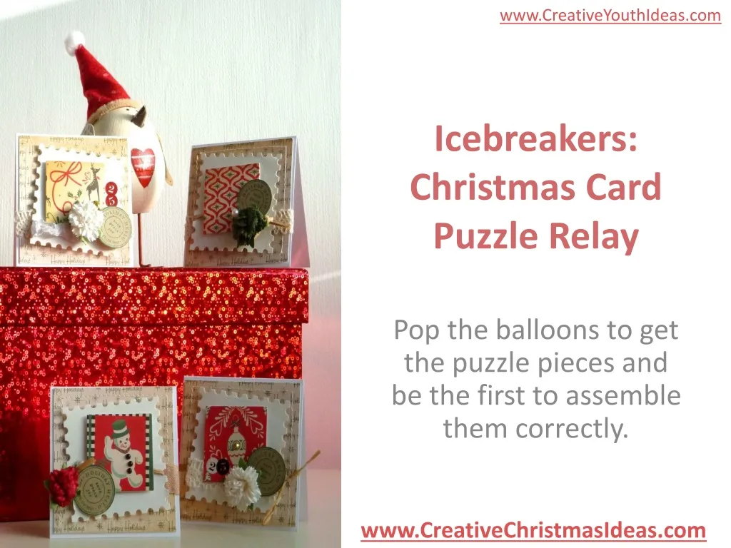 icebreakers christmas card puzzle relay