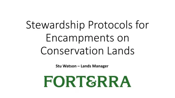 Stewardship Protocols for Encampments on Conservation Lands