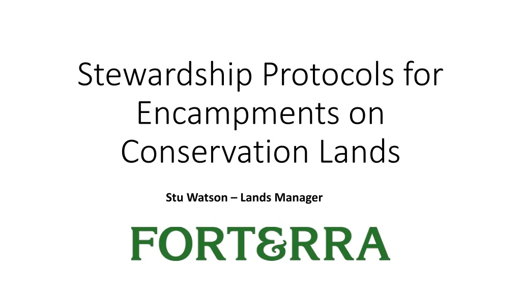 stewardship protocols for encampments on conservation lands