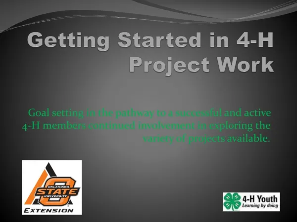 Getting Started in 4-H Project Work