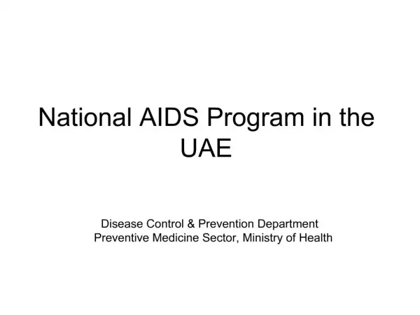National AIDS Program in the UAE