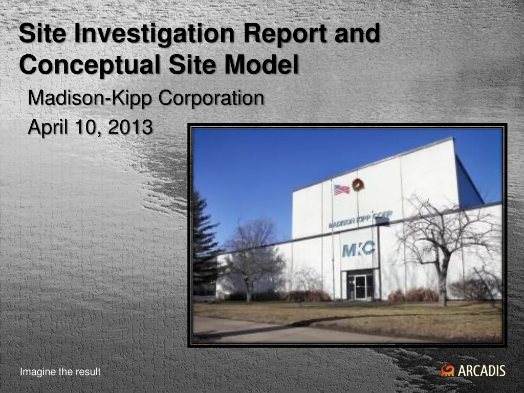 site investigation report and conceptual site model