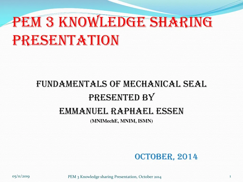pem 3 knowledge sharing presentation