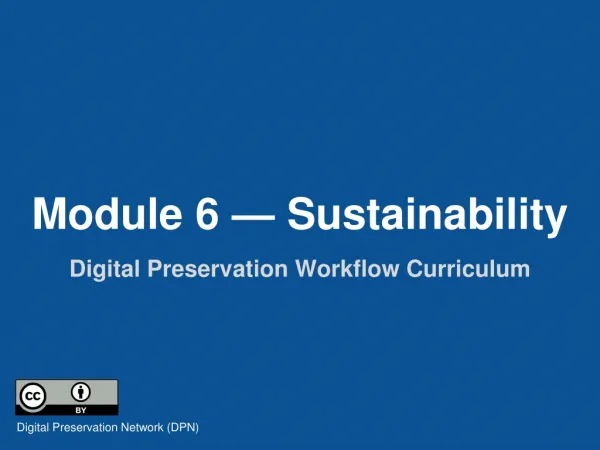 Module 6 — Sustainability