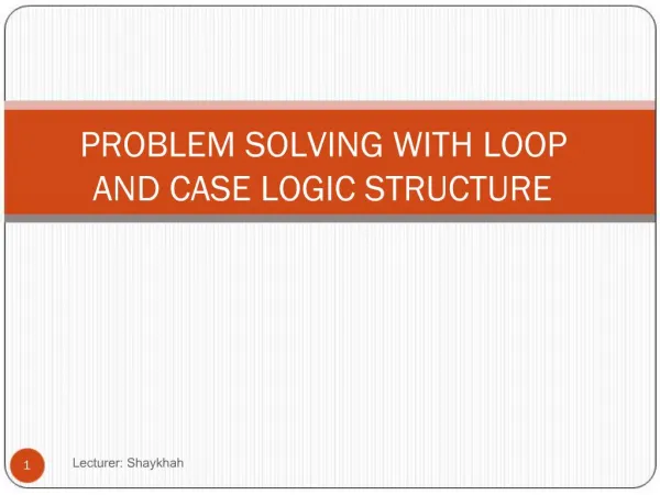 PROBLEM SOLVING WITH LOOP AND CASE LOGIC STRUCTURE