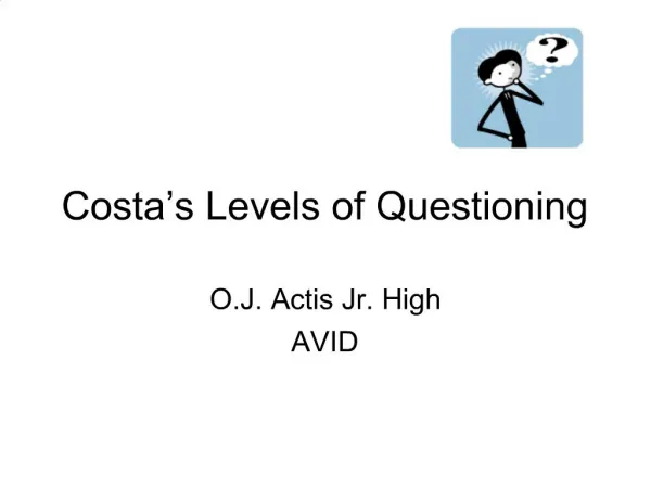 Costa s Levels of Questioning