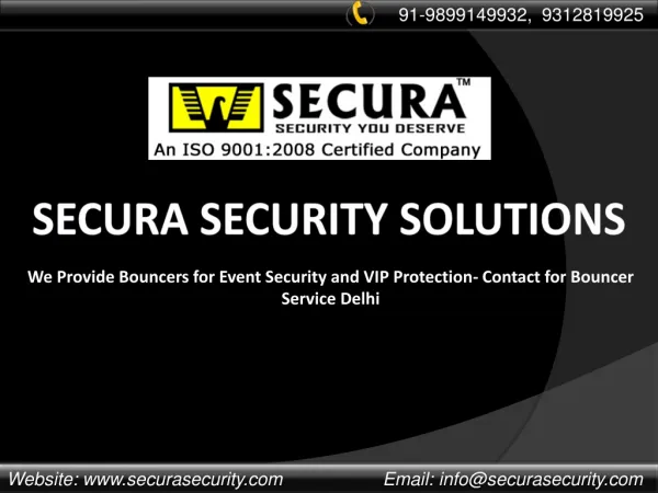 Bouncer Security Service Delhi from Secura Security for