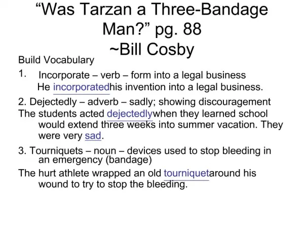 Was Tarzan a Three-Bandage Man pg. 88 Bill Cosby