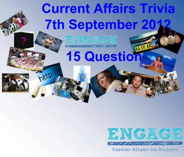 Current Affairs Trivia 7th September 2012 15 Questions