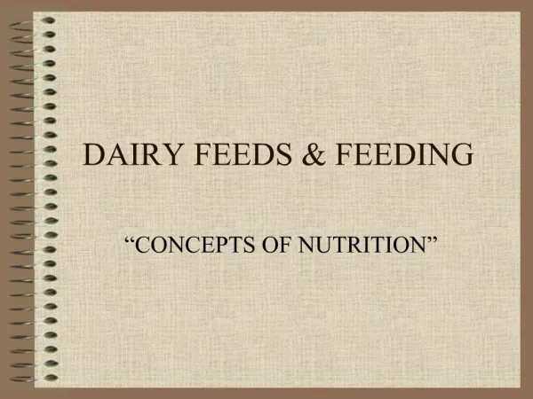 DAIRY FEEDS FEEDING