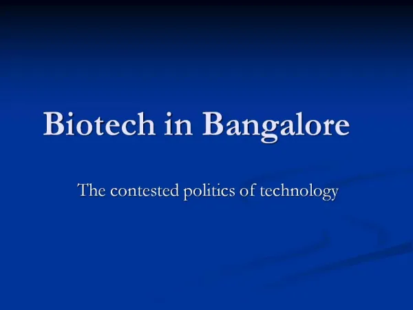 Biotech in Bangalore