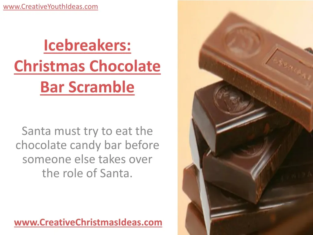 icebreakers christmas chocolate bar scramble