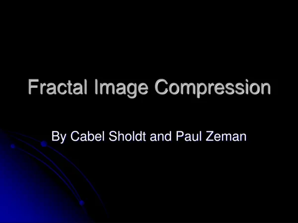 Fractal Image Compression