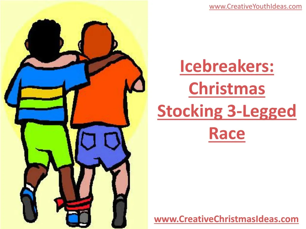 icebreakers christmas stocking 3 legged race