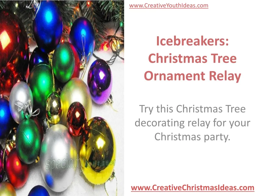 icebreakers christmas tree ornament relay