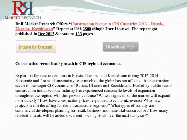 2012 CIS Countries Construction Sector in Russia, Ukr