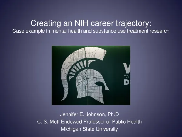 Jennifer E. Johnson, Ph.D C. S. Mott Endowed Professor of Public Health Michigan State University