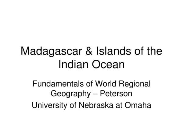 Madagascar &amp; Islands of the Indian Ocean