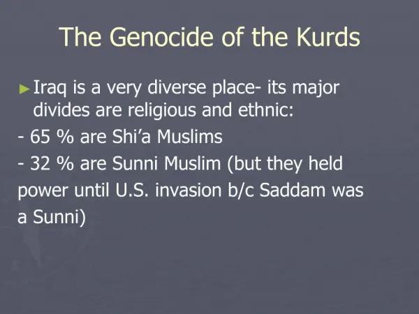 The Genocide of the Kurds
