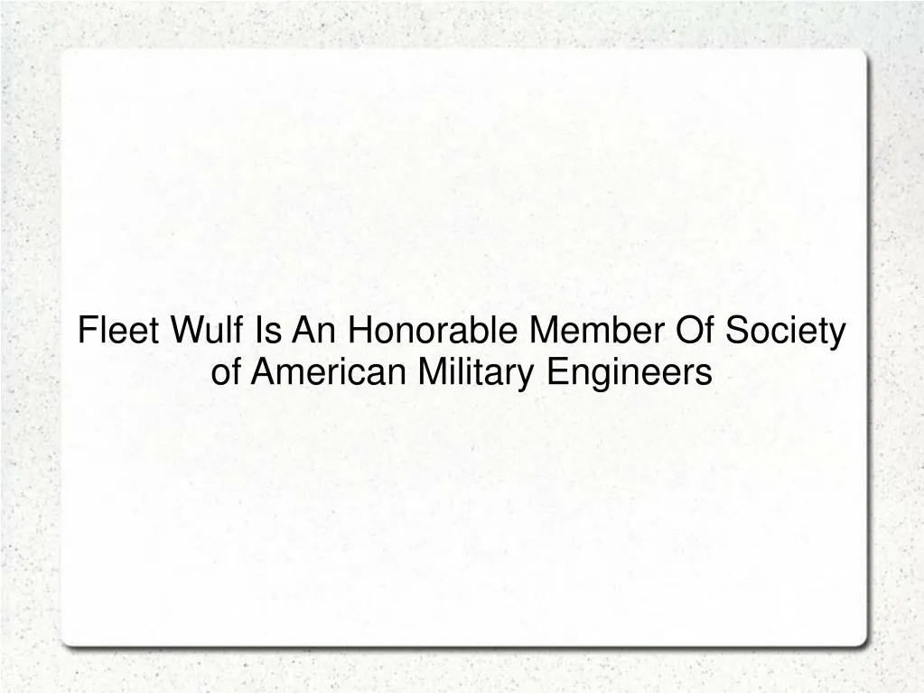 fleet wulf is an honorable member of society