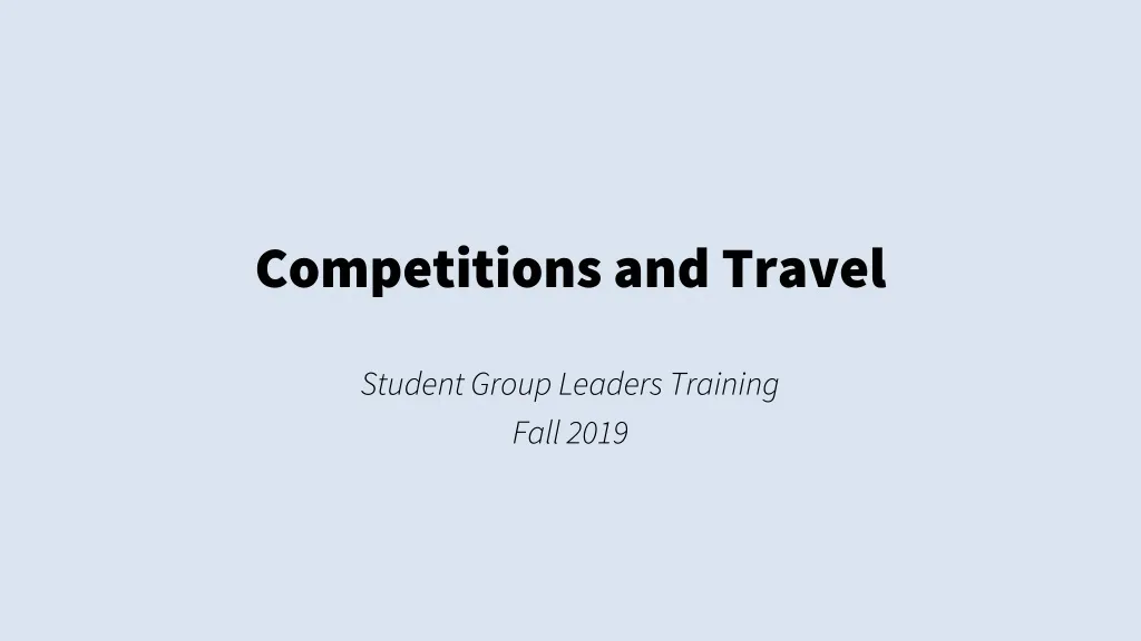 competitions and travel