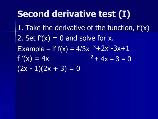 Second derivative test I