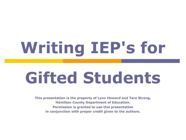 Writing IEPs for