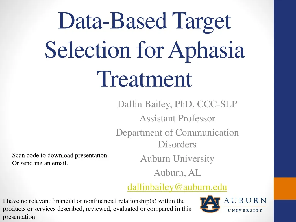 data based target selection for aphasia treatment