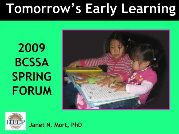 Tomorrow s Early Learning