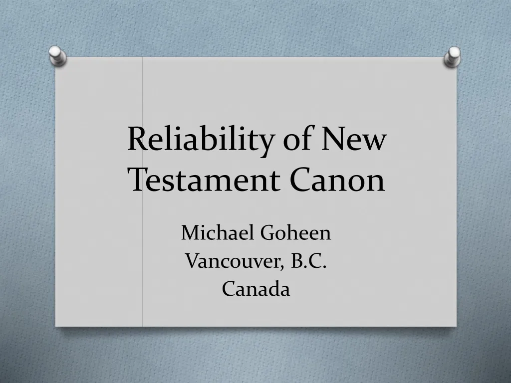 reliability of new testament canon