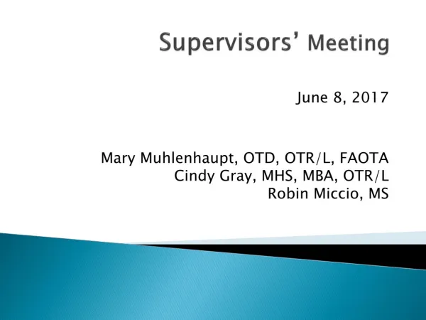 Supervisors’ Meeting