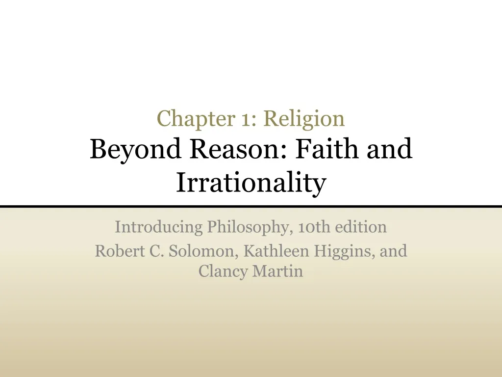 chapter 1 religion beyond reason faith and irrationality