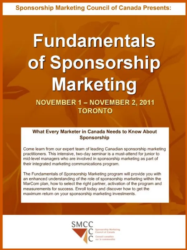 Fundamentals of Sponsorship Marketing
