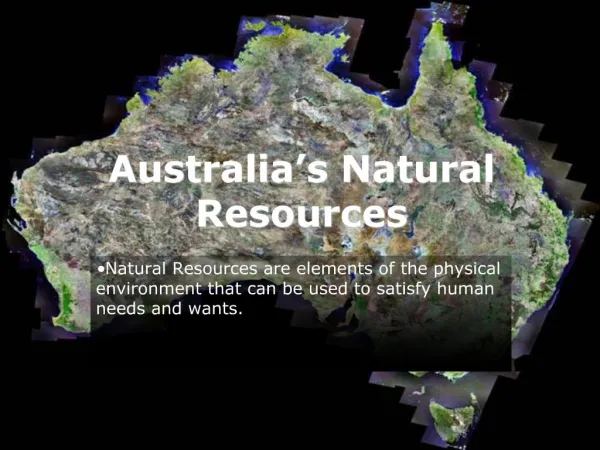 Australia s Natural Resources