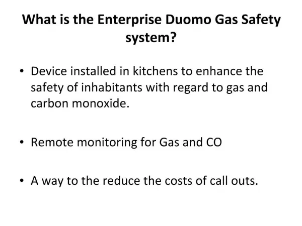 What is the Enterprise Duomo Gas Safety system