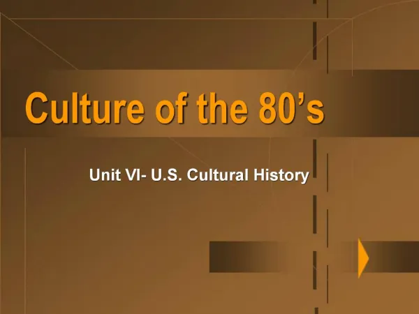 Culture of the 80 s