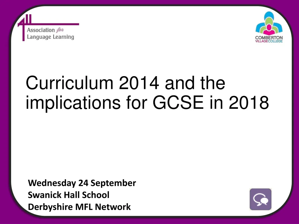 curriculum 2014 and the implications for gcse in 2018