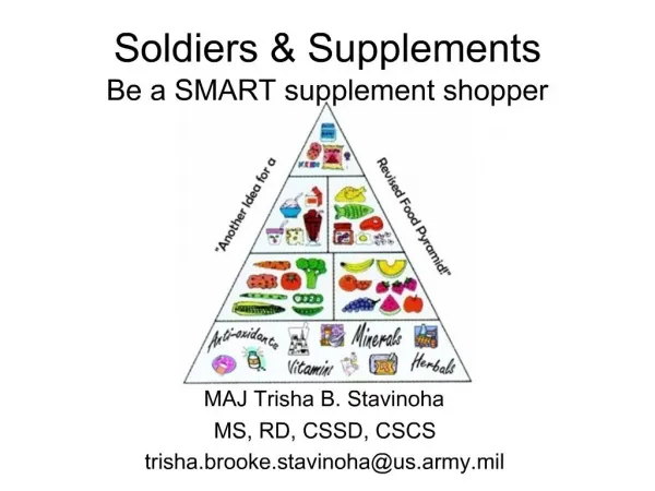Soldiers Supplements Be a SMART supplement shopper