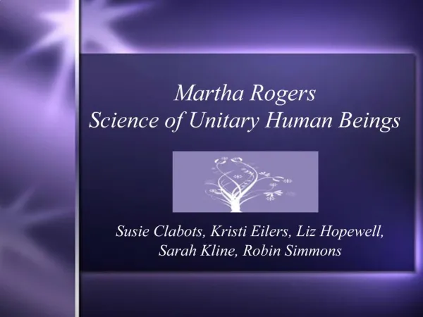 Martha Rogers Science of Unitary Human Beings