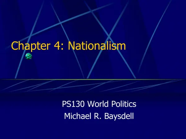 Chapter 4: Nationalism
