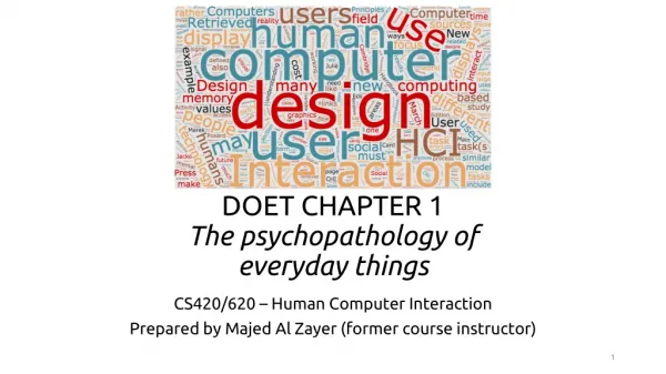 DOET CHAPTER 1 The psychopathology of everyday things