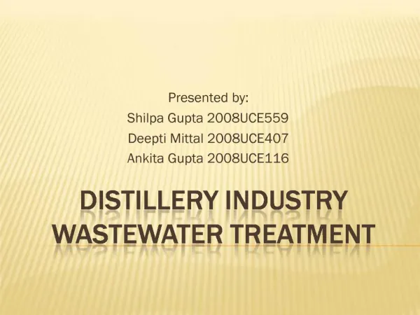 Distillery industry wastewater treatment