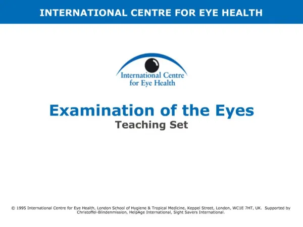 Examination of the Eyes Teaching Set