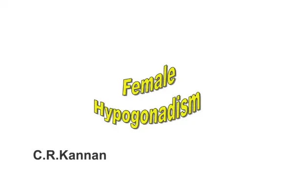 Female Hypogonadism